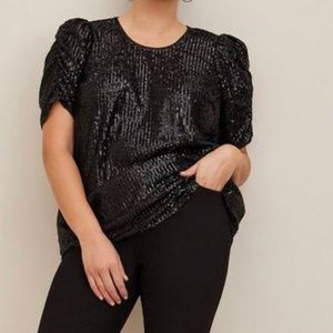 NWT Torrid black sequins blouse 1x